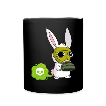 Farting Rabbit - Full Colour Mug - black - Front