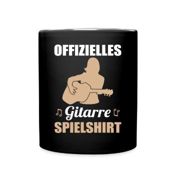 Offizielles Gitarrenspiel Geschenk-Shirt - Tasse einfarbig - Schwarz - Vorne