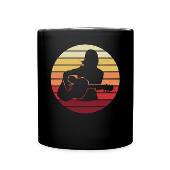 Gitarristin Sonnenuntergang Geschenk-Harmonie - Tasse einfarbig - Schwarz - Vorne