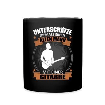 Vieil homme guitare sagesse cadeau - Mug uni - noir - Devant