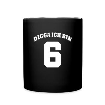 6 Year Old Birthday Kids - Digga I'm 6 - Full Colour Mug - black - Front