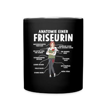 Anatomy of a hairdresser - Full Colour Mug - black - Front