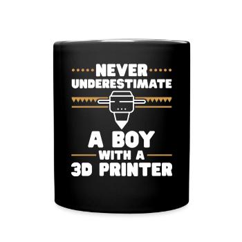 3D Drucker 3D Druck - Tasse einfarbig - Schwarz - Vorne