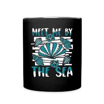 Meet Me By The Sea Shell Shelling Bag Seashell - Full Colour Mug - black - Front