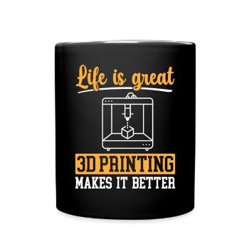3D Drucker 3D Druck - Tasse einfarbig - Schwarz - Vorne