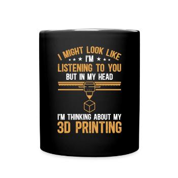 3D Drucker 3D Druck - Tasse einfarbig - Schwarz - Vorne