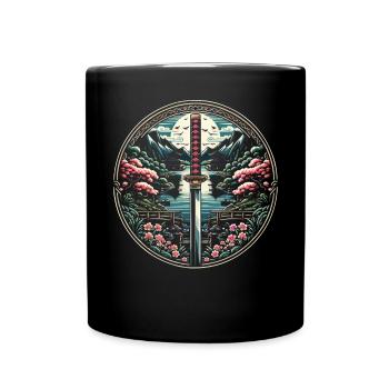 Feudal Japan Culture Japanese Kanji History - Full Colour Mug - black - Front