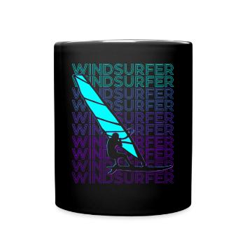 Windsurfer Windsurfen Windsurfen Retro - Tasse einfarbig - Schwarz - Vorne