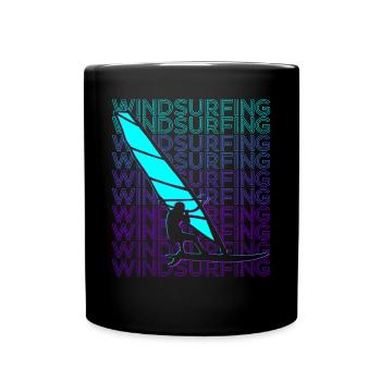 Windsurfen Windsurfer Windsurfen Retro - Tasse einfarbig - Schwarz - Vorne