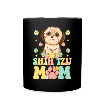 Shih Tzu Mom Dog Lover Dog Mom - Full Colour Mug - black - Front