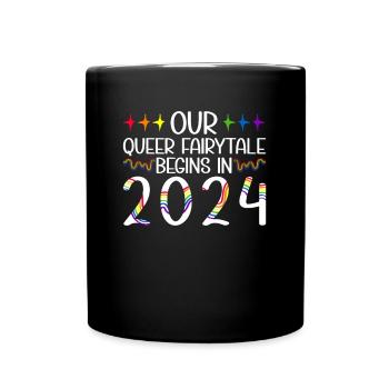 Queer Fairytale 2024 Hochzeit Homo-Ehe - Tasse einfarbig - Schwarz - Vorne
