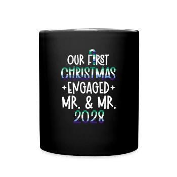 Mr. & Mr. 2028 First Christmas Gay Marriage - Full Colour Mug - black - Front