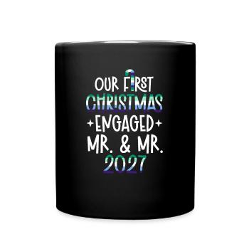 Mr. & Mr. 2027 First Christmas Gay Marriage - Full Colour Mug - black - Front