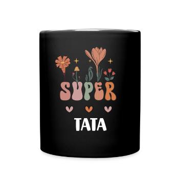 Super Auntie Bohemian Flowers Aunt Gift - Full Colour Mug - black - Front