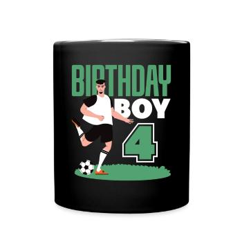 4e anniversaire 4 ans de football joueur de football - Mug uni - noir - Devant