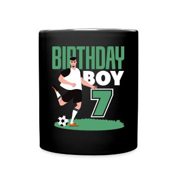 7th Birthday 7 Years Soccer Soccer Player - Full Colour Mug - black - Front