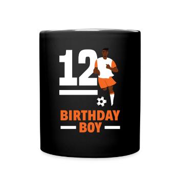 12th Birthday 12 Years Soccer Soccer Player - Full Colour Mug - black - Front