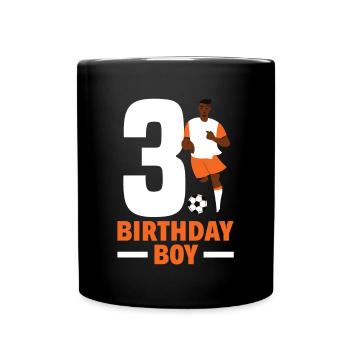 3rd Birthday 3 Years Soccer Soccer Player - Full Colour Mug - black - Front