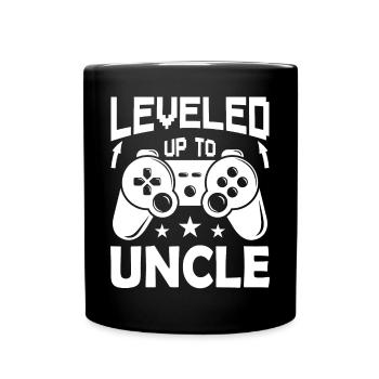 Leveled Up to Uncle for Gamer funny Uncles Saying - Tasse einfarbig - Schwarz - Vorne