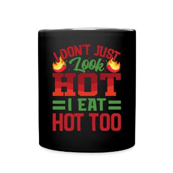 Sieht Heiß Aus – Mädchen Mit Scharfem Chili Und - Tasse einfarbig - Schwarz - Vorne