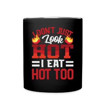 Ça a l’air chaud – fille avec du piment fort et - Mug uni - noir - Devant