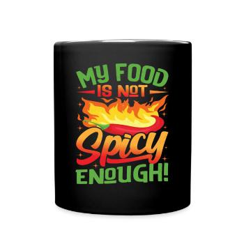 Sieht Heiß Aus – Mädchen Mit Scharfem Chili Und - Tasse einfarbig - Schwarz - Vorne