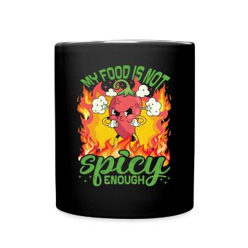 Sieht Heiß Aus – Mädchen Mit Scharfem Chili Und - Tasse einfarbig - Schwarz - Vorne