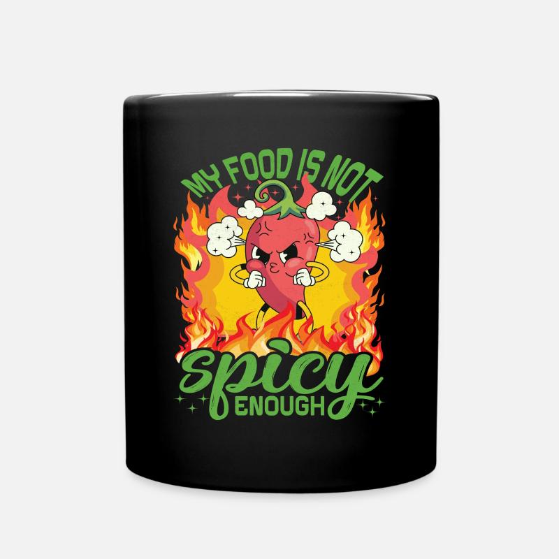 Sieht Heiß Aus – Mädchen Mit Scharfem Chili Und - Tasse einfarbig - Schwarz
