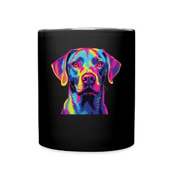 Watercolor Colorful Blue Lacy - Full Colour Mug - black - Front