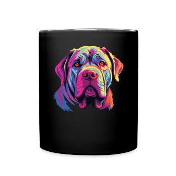 Watercolor Colorful Mastino Napoletano - Full Colour Mug - black - Front