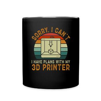 3D Drucker 3D Druck - Tasse einfarbig - Schwarz - Vorne