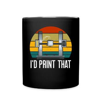 3D Drucker 3D Druck - Tasse einfarbig - Schwarz - Vorne
