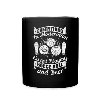 Tout avec modération sauf jouer à la pétanque - Mug uni - noir - Devant