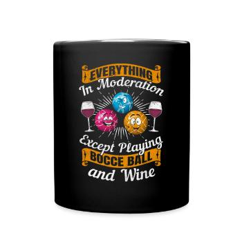 Tout avec modération sauf jouer à la pétanque - Mug uni - noir - Devant