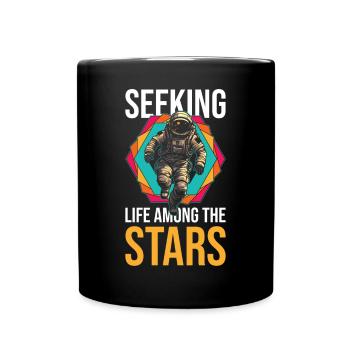 Astronaut Space Inspirational Quote - Full Colour Mug - black - Front