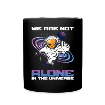 We Are Not Alone Astronaut Theorist Believer Alien - Full Colour Mug - black - Front