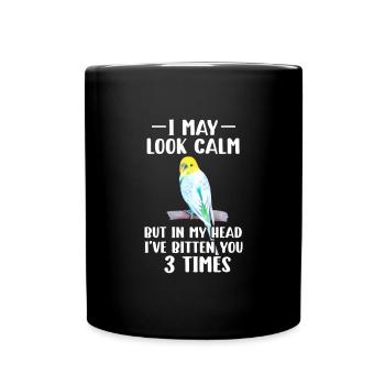 Perruche oiseau animal de compagnie perruche cadeau - Mug uni - noir - Devant