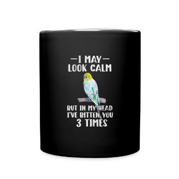 Wellensittich - Tasse einfarbig - Schwarz - Vorne