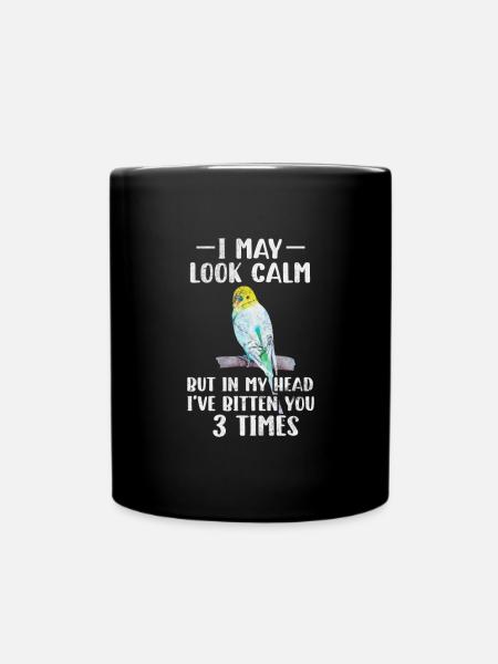 Wellensittich - Tasse einfarbig - Schwarz
