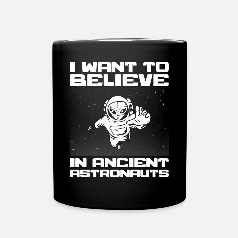 Ancient Astronaut Theorist Alien UFO Believer - Full Colour Mug - black