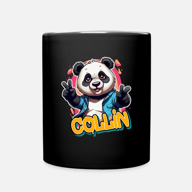 COLLIN - Beau prénom de garçon avec un panda cool - Mug uni - noir