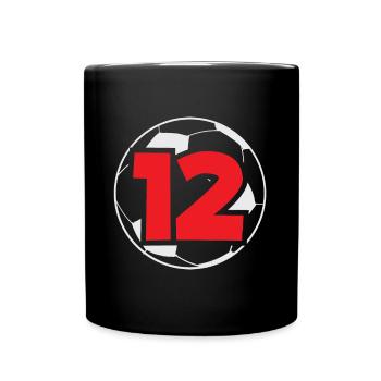 12th Birthday 12 Years Soccer Soccer Player - Full Colour Mug - black - Front