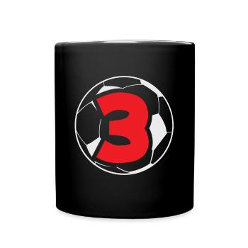 3rd Birthday 3 Years Soccer Soccer Player - Full Colour Mug - black - Front