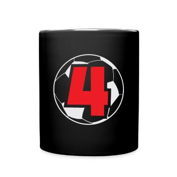 4e anniversaire 4 ans de football joueur de football - Mug uni - noir - Devant