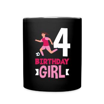 4e anniversaire 4 ans de football joueur de football - Mug uni - noir - Devant