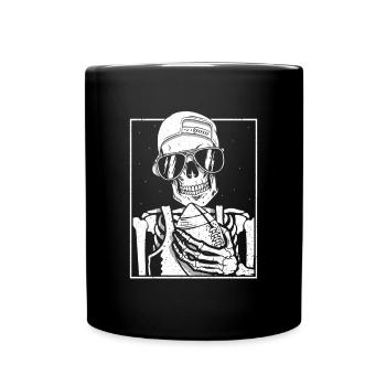 Skeleton American Football Halloween - Tasse einfarbig - Schwarz - Vorne