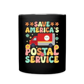 Rettet Amerikas Postdienst Postangestellter Postbo - Tasse einfarbig - Schwarz - Vorne