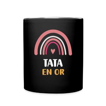 tata en or arc-en-ciel cadeau tante - Mug uni - noir - Devant