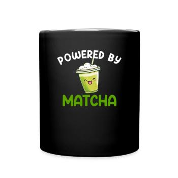 powered by matcha, matcha - Full Colour Mug - black - Front