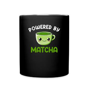 powered by matcha, matcha - Full Colour Mug - black - Front
